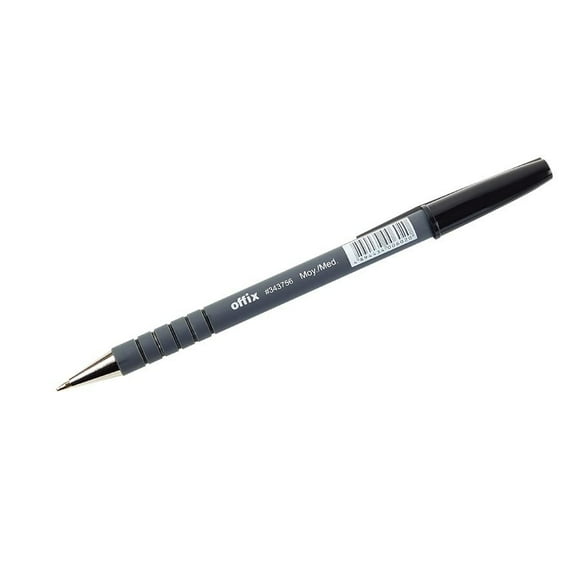 Offix Offix 343756AA96001MB Stylo à Bille Pointe Moyenne, Noir (Lot de 12)