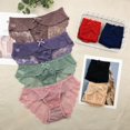 thumbnail image 2 of Gibobby Bragas Bikini Elásticas Encaje de mujer Sexy Encaje transpirable Ahueca hacia fuera y las nalgas Bragas breves puras(Café，Talla única), 2 of 5
