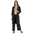 thumbnail image 1 of Inkmeso Womens 3 Pcs Nightwear Set Crop Tank Top Loose Pants & Front Open Shrug Sleepwear, 1 of 7