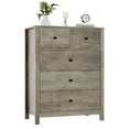 thumbnail image 3 of Commode 5 Tiroirs pour Chambre à Coucher, Commode Moderne Haute avec Tiroirs de Rangement, Commodes en Bois pour Chambre, Entrée, Couloir, Bureau à Domicile, 3 of 8