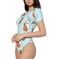 thumbnail image 2 of The Xecao Rabbit Is Eating Carrots Women's Crew Neck Body Suit, a short-sleeved bodysuit and basic swimsuit, both comfort and style for dating and daily life, 2 of 9