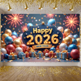 thumbnail image 5 of Golden Star Happy 2026 Banner Colorful Balloons New Year Backdrop Gift Boxes Fireworks 2026 Display for New Year Party Family Gathering Corporate Event, 5 of 9