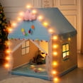 thumbnail image 3 of Playhouse Tent with Window Star Light String Foldable Detachable Kids Play Tent Breathable Princess Castle Tent Large Castle, 3 of 9