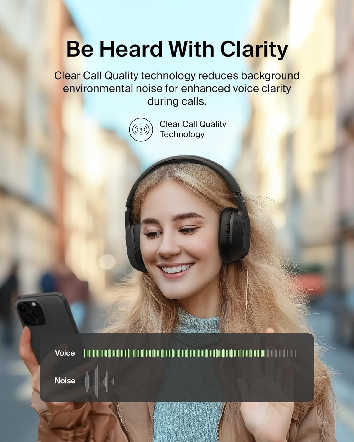 Belkin SoundForm Isolate Bluetooth Over-Ear Headphones - Hybrid Active Noise Cancelling Headphones - Wireless w/ 60H Playtime, Fast Charging & CloudCushion Ear Cups for Travel, Home, Office - Black