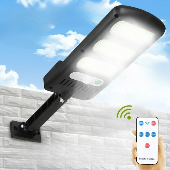 LITOM 213 LED Super Bright Outdoor Solar Street Light & Wall Light - 3 Lighting Modes PIR Motion Sensor with Remote Control, IP67 Waterproof for Yard Garden