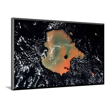 Ethiopian Wood - Satellite view of Lake Tana, Amhara Region, Ethiopia Wood Mounted Print Wall Art