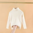 thumbnail image 2 of Odeerbi Turtleneck Sweater for Kids Autumn Winter Boys Girls High Collar Pullover Sweater White, 2 of 5