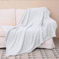 thumbnail image 4 of Catalonia Classic Sherpa Fleece Blanket Fuzzy Soft Throw Blanket for Couch Sofa Bed , Machine Washable,All Season, 50 x 60 inches,White, 4 of 8