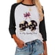 thumbnail image 5 of Camiseta de manga tres cuartos con estampado de feliz Halloween para mujer, blusa informal de cuello redondo, camisetas de fantasma de Halloween, 5 of 5