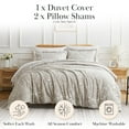 thumbnail image 2 of Southshore Fine Living Vilano Oversized Duvet Cover Set, Ashanti Bone Duvet Cover, King/California King - Ultra-Soft Microfiber Bedding Set with Zipper Closure - 1 Duvet, 2 Shams, 2 of 9