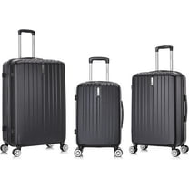 Rockland Malibu Hardside Spinner Wheel Luggage, Black, 19", 24", 28"