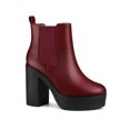 thumbnail image 1 of Unique Bargains Women's Platform Chunky High Heels Chelsea Ankle Boots, 1 of 7