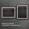 thumbnail image 3 of YYAO Led Bathroom Mirror with Lighted Vanity Mirror, Wall-Mounted Anti-Fog Dimmable Mirror, 3 of 7