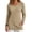 Beige, variant on Casual Fuzzy Fleece Shirt Women Crewneck Long Sleeve Plush Pullover Winter Warm Tops Fitted Basic Tee Outfits Black M