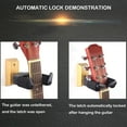 thumbnail image 4 of Guitar Stand Wall Mount Hanger - Black U Shaped Auto Lock Guitar Wall Mount Hanger with Soft Padding for Bass, Banjo, Ukulele(One Pcs), 4 of 5