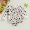 thumbnail image 2 of Okbabeha Newborn Baby Girl Boy Halloween Outfit Pumpkin Sweatshirt Oversized Bubble Romper Onesie Infant Fall Clothes, 2 of 7