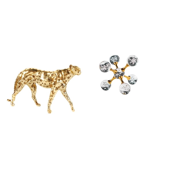 Figura de guepardo,Figura de guepardo dorado,adorno de escritorio moderno,Figura de escritorio,Figura esférica para escritorio,oficina,decoración del hogar,Estantería decorativa de