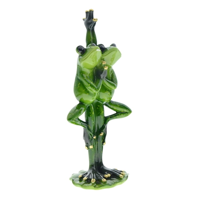 Estatua de rana Escultura de rana Artesanía de resina Accesorio de fotografía Colección de animales Obra de arte para 23cm