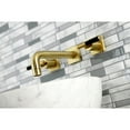 thumbnail image 3 of Kingston Brass KS6127CKL Kaiser Double-Handle Wall Mount Bathroom Faucet, Brushed Brass, 3 of 8