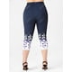 thumbnail image 3 of Leggings Recortados Diseño Impreso Floral Tamaño Grande Rosegal Leggings de talla grande, 3 of 5