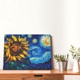 thumbnail image 4 of Gukieu Sunflower Starry Night Vibes Print Horizontal Canvas Decorative Painting 12x16 Inch Shrinkage Resistant Frame Hanging Home Wall Art Decor, 4 of 6