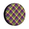 thumbnail image 1 of Balery Mardi Gras Plaid Cubiertas para Neumáticos - Protector Resistente para Neumáticos de Camioneta, SUV, Remolque, Camper y RV-16 inch, 1 of 6