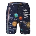 thumbnail image 3 of Honeii's Solar System Print Men's Casual Shorts with Drawstring，Swim Trunks Quick Dry Beach Shorts, 3 of 5
