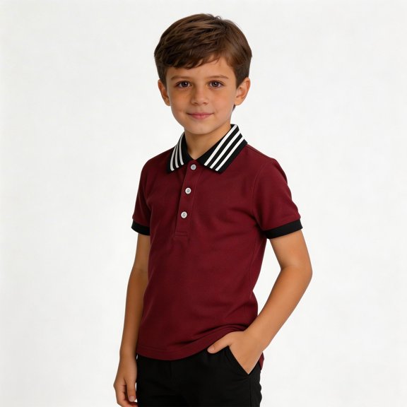 WELOIJEVBE Toddler Boys Short Sleeve Polo Shirts Boys School Uniform Shirts Casual Collared V Neck Boys Button down 12-18 Months Clothes for Boys