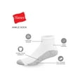 thumbnail image 2 of Mens 6-Pack Socks Ankle Cushion  Hanes Fits shoe sizes 12-14 Athletic White Black, 2 of 3