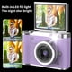 thumbnail image 4 of Cámara digital de selfies con pantalla giratoria de 2.4 pulgadas, enfoque automático, alta definición 1080P, cámara de belleza para selfies, cámara digital de estudiantes con pantalla giratoria - púrp, 4 of 7