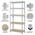 thumbnail image 4 of TYUIOP 3 PCS 5-Tier Utility Shelves, Metal Storage Shelves Garage Shelving Unit Adjustable Garage Storage Shelves Storage Racks Heavy Duty Shed Shelving - Light Gray, 27.5 x 12 x 60 Inch, 4 of 5