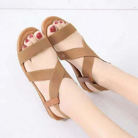 

Summer plus size Sandals Women‘s All-match Student Shoes Soft Bottom Striped Mother Shoes Pregnant Women‘s Shoes