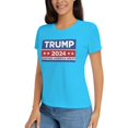 thumbnail image 2 of Yiaed Trump 2024 Keeping America Great Print Womens Tshirts Sleeve Tops Basic Teeshirt Summer Fashion Outfits-Large, 2 of 6