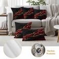 thumbnail image 6 of Red Marble Outdoor Waterproof Pillow Covers, Gold Abstract Vintage Modern Ombre Art Decorative Rectangle Throw Pillowcase Sofa Cushion Sham for Patio/Couch/Chair, 20"x12" 2 Pack, 6 of 8