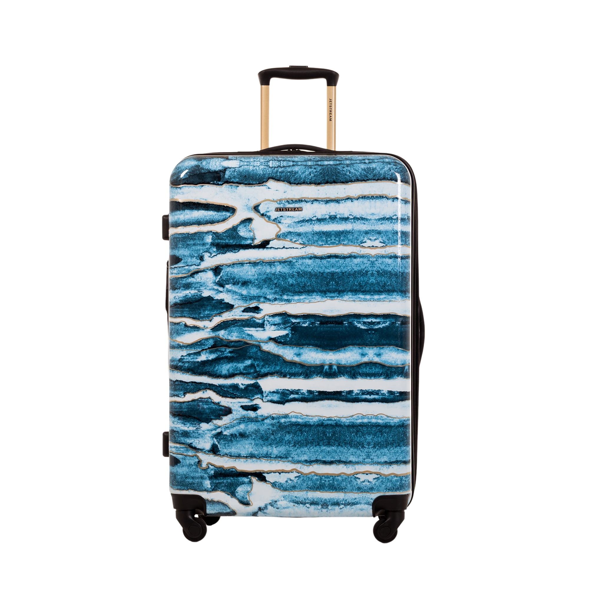 Jetstream 28inch Hardside Rolling Spinner Checked Luggage, Blue Marble