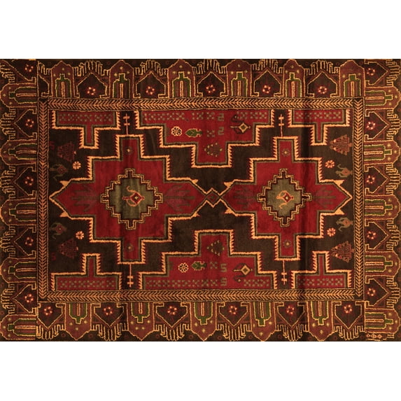 Ahgly Company Indoor Rectangle Persian Orange Traditional Area Rugs, 6' x 9'