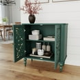 thumbnail image 4 of CBJCBJ 31.5" Retro Arc Carved Sideboard Buffet Cabinet, Wooden Credenza Storage for Dining Room, Green, 4 of 10