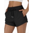 thumbnail image 2 of Sundazz Womens Sweat Shorts High Waisted Running Gym Workout Shorts Summer Casual Shorts with Pockets,Black,S, 2 of 9