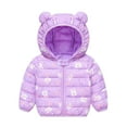 thumbnail image 2 of Hicidod Toddler Winter Coats Cute Bear Ears Hooded Zipper Baby Down Jacket Cartoon Print Light Puffy Puffer Outwear, 2 of 4