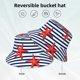 thumbnail image 2 of Balery Starfish Navy Blue Stripe Sombreros para el sol para hombre y mujer, sombrero de pescador con UPF 50+, 2 of 6
