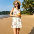 thumbnail image 3 of Naloa Floral Print Women's Summer Spring Casual Beach Sundress,Vacation Sleeveless Tank Crewneck Loose Dresses, 3 of 7