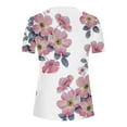 thumbnail image 3 of Youyipin Womens Tops Spring Fashion Dressy Casual 2023 Fashion Floral Print Tunic Plus Size Short Sleeve V Neck Henley Shirts Beach Vacation Clothes, 3 of 5