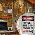 thumbnail image 5 of Man Cave Signs - 12 × 8 Inch Funny Metal Signage with "WARNING - FORGET THE DOG BEWARE OF WIFE" - Vintage Tin Signs for Man Cave Garage Pub Home Bar Décor Gifts, 5 of 5