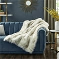 thumbnail image 4 of Posh Living Ermen 50"x60" Faux Wolf Fur Reversible Fabric Throw in Brown, 4 of 10