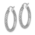thumbnail image 3 of Auriga Fine Jewelry 14k White Gold Mesh Hoop Earrings for Women, 3 of 5