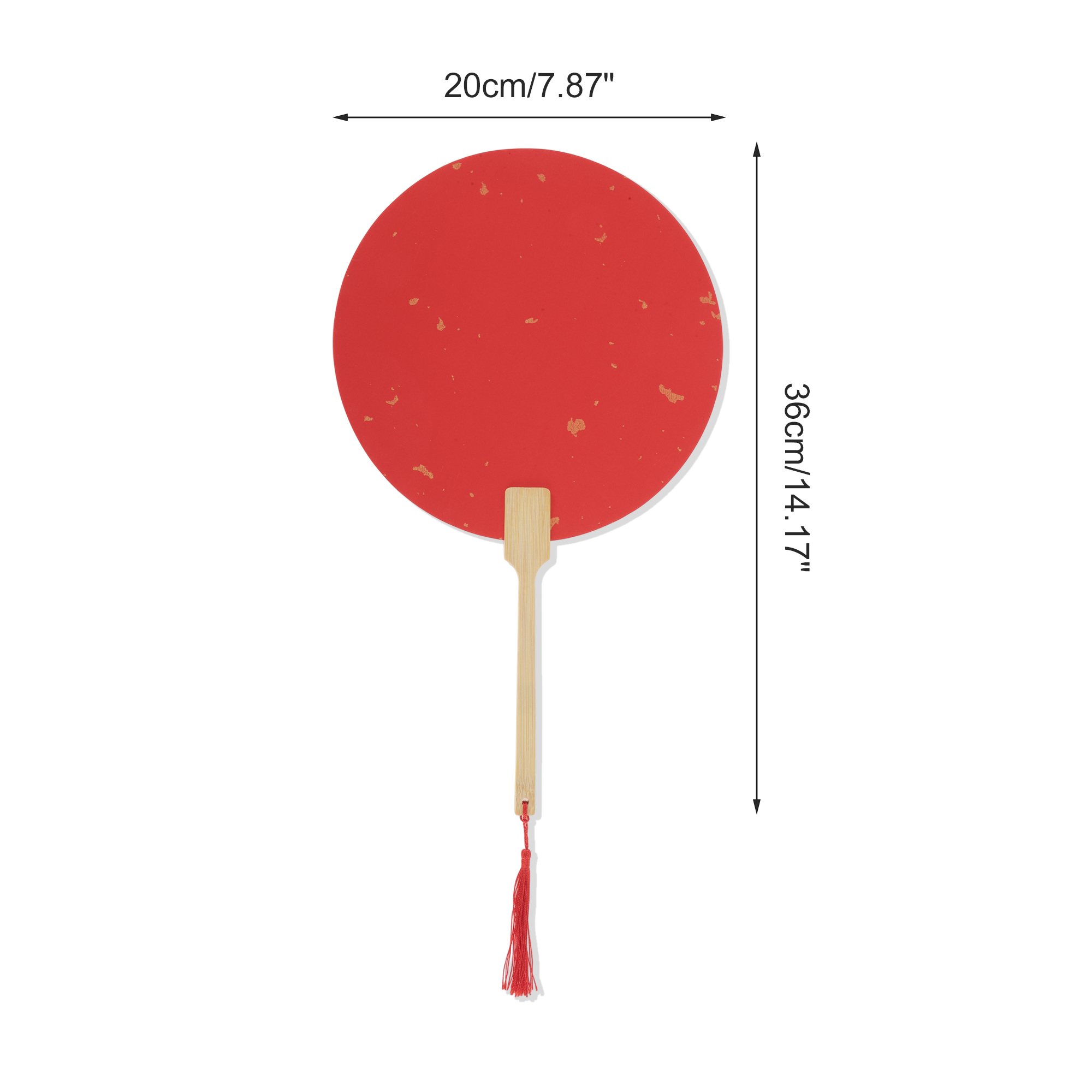 Unique Bargains Folding Fan Red Round