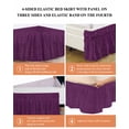thumbnail image 6 of Purple Burlap Texture Bed Skirt Cal King Size, Farmhouse Vintage Purple Wrap Around Bed Skirting with Adjustable Elastic Strap, Dust Ruffled Pleated Bedskirts 16 Inch Drop for Bedroom Cal King Beds, 6 of 9