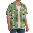 thumbnail image 2 of Balery Cows And Calves Men's Casual Button Down Shirt Short Sleeve Textured Summer Cuban Beach Shirts-Medium, 2 of 7