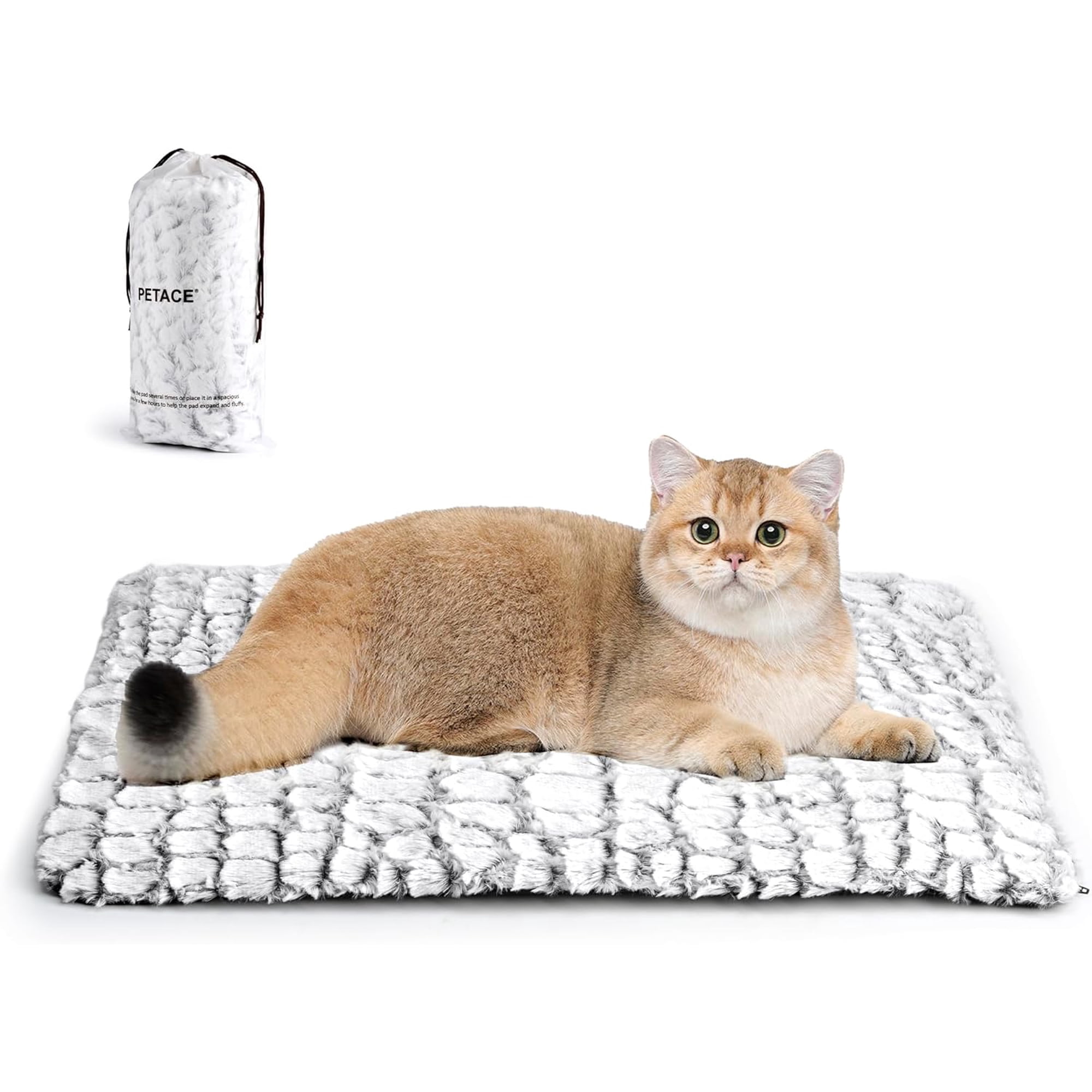 Self Warming Cat Bed, 24" x 18" Ultra Soft Cat Dog Pet Heating Pad for Indoor Outdoor, Non-Slip Heated Cat Mat Thermal Blanket