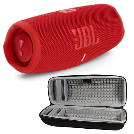 JBL Charge 5 Wireless Speaker with GO Deluxe Carrying Case Bundle - Red